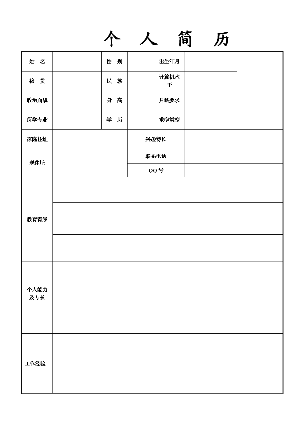 简历中的个人信息需要写什么